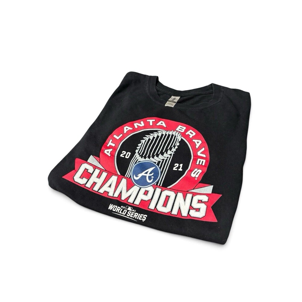 Gildan Atlanta Braves 2021 World Series Champions T-Shirt Black Size S